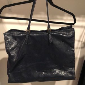 Blue leather Talbots tote